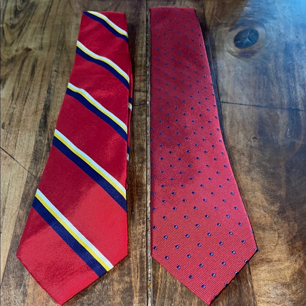 Lauren by Ralph Lauren and Jos A. Banks Classic Red Striped and Patterned Ties